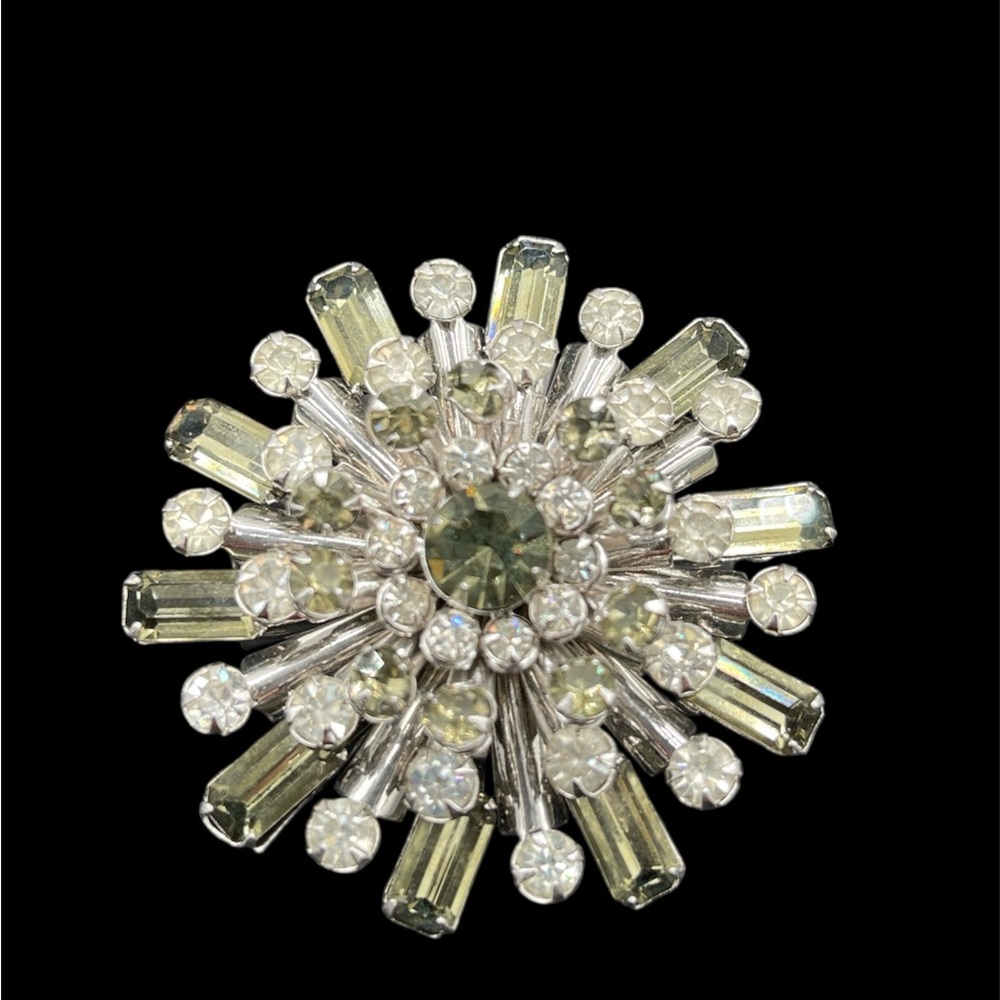 20th Century Delizza & Elster Style Silver Austrian
Crystal Dimensional Brooch